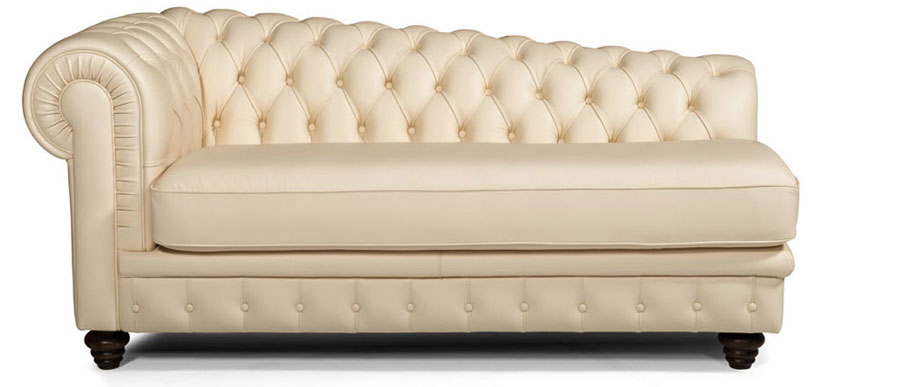 Divano Dormeuse Chesterfield Capitonnè Gabbiano
